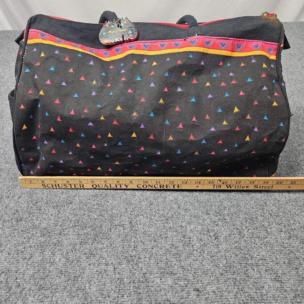 Vintage Laurel Burch Cats Weekender Bag Boho Tote Travel Duffle Mystical Artsy - Picture 12 of 14